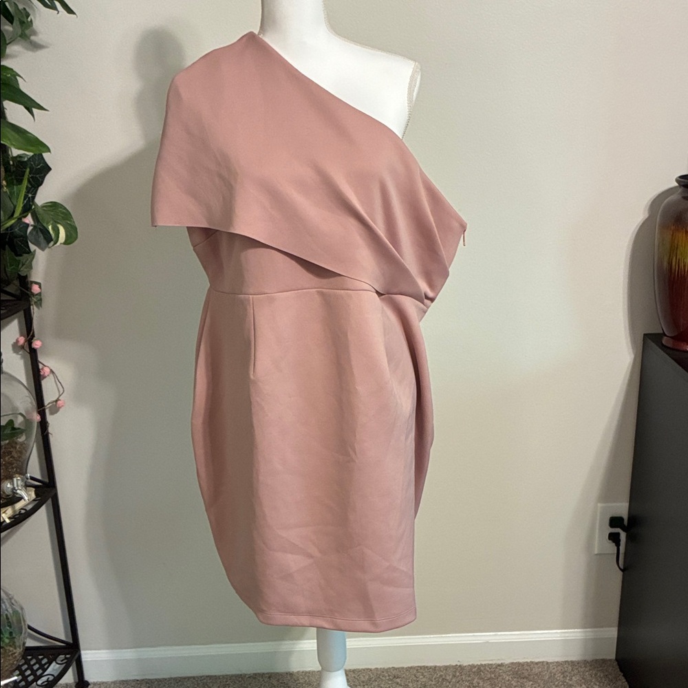 ASOS Maternity One-Shoulder Blush Dress